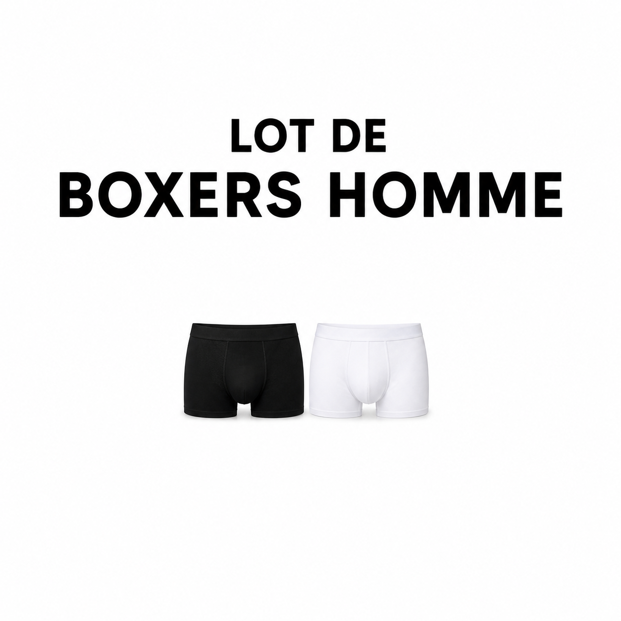 Lot de Boxer Blanc et Noir + Cadeau offert